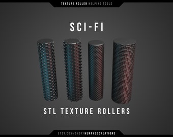 Texture Roller Sci-Fi for Cosplay. STL file to print. 3D printing. Eva foam, clay, leather.