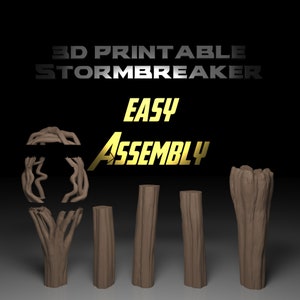 Stormbreaker Ultra Detailed 3D STL Model for Cosplay. Incredibly Accurate, 1:1 With realistic wood texture image 2