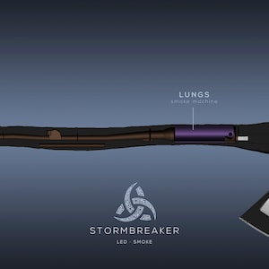 Stormbreaker. LEDs Smoke. 3D Printable Thor Axe. Interior Files Only image 7