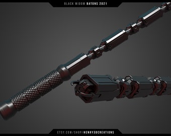 3D Printable Black Widow Batons (2021 movie). Very accurate STL.