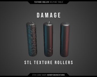 Texture Roller Damage texture for Cosplay. STL file to print. 3D printing. Eva foam, clay, leather