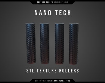 Texture Roller Nanotech pattern for Cosplay. STL file to print. 3D printing. Eva foam, clay, leather.