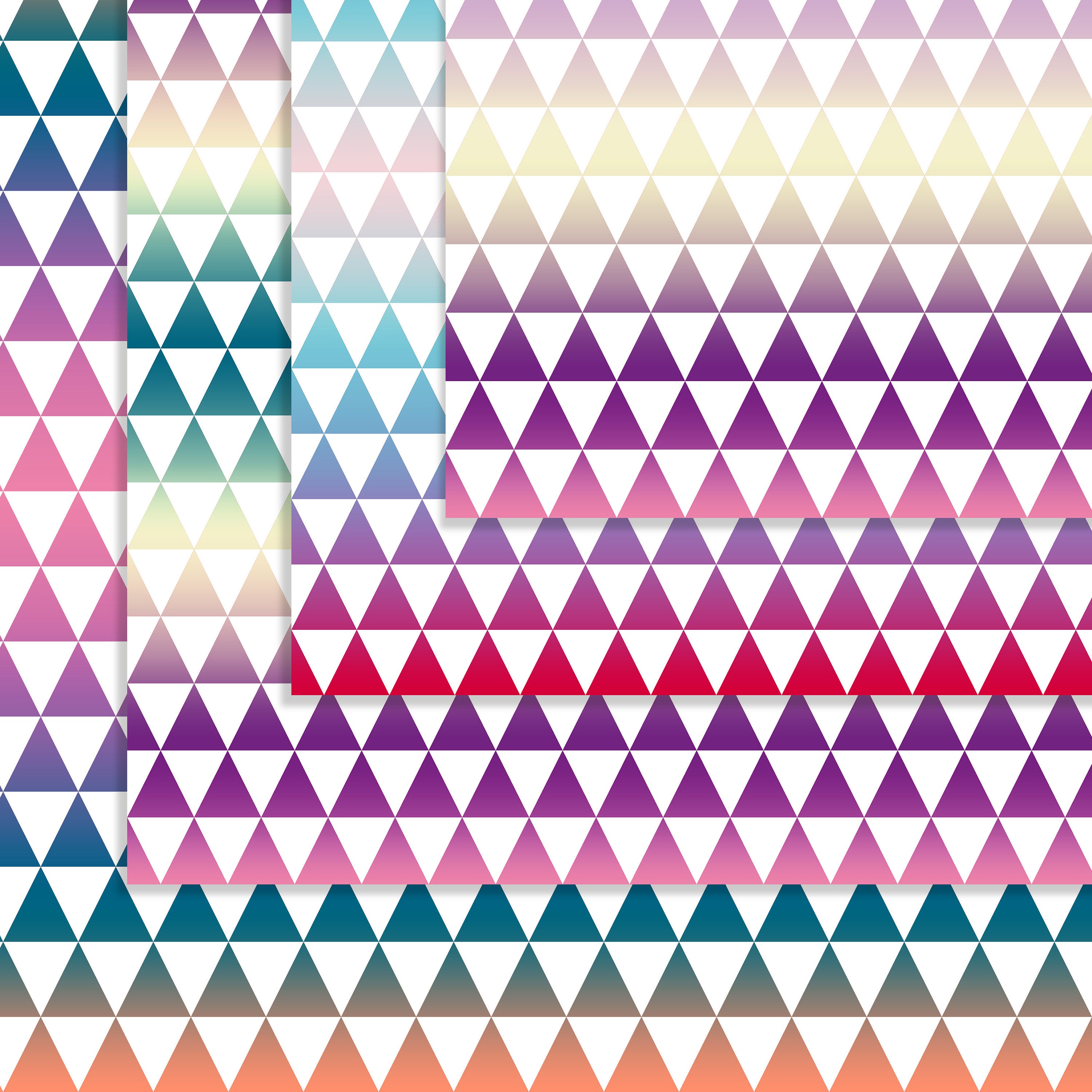 Gradient Triangle Pattern Digital Paper Commercial Use | Etsy