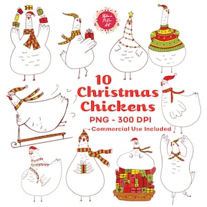 Weihnachten Huhn png Bundle, Digitaler Download, Weihnachten Clipart, Lustige Weihnachten png, Weihnachten druckbar, Weihnachtsdesigns