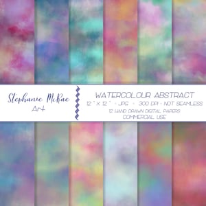 Watercolor Abstract Digital Papers ll Digital Download ll Commercial Use ll Watercolor Digital Papers ll Abstract Watercolor Papers