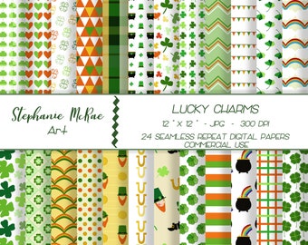 St. Patrick's Day Digital Paper, Commercial Use, Holiday Download, Leprechaun Download, Digital Download