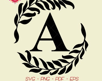Alphabet Wreath Monogram SVG Bundle (Digital Download)
