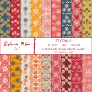 Floral Digital Paper Pack l Flower Digital Paper Pack l Commercial Use l Digital Download l Floral Paper l Digital Background