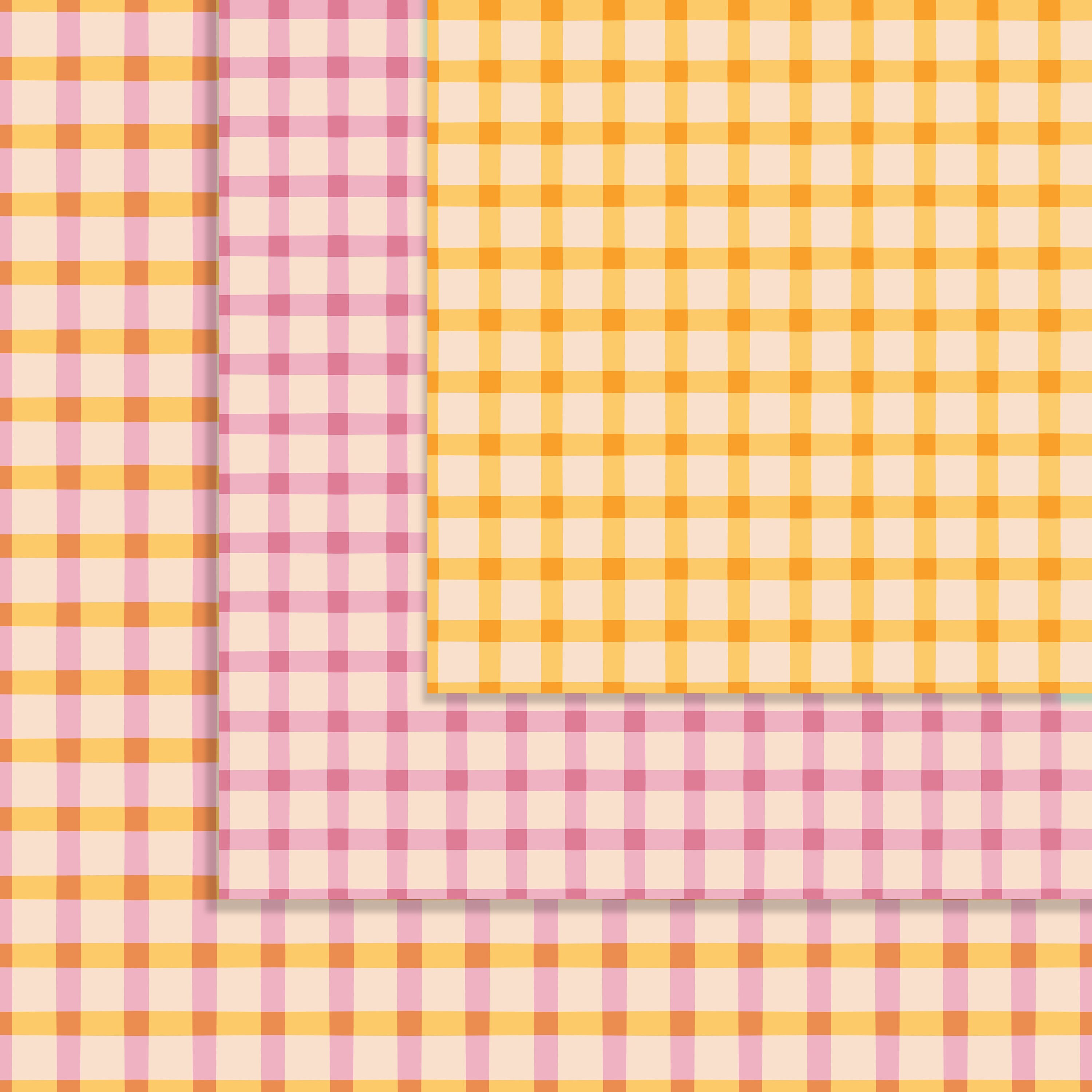 Pastel Gingham Digital Paper Pack, Checkered Planner Papers (digital ...