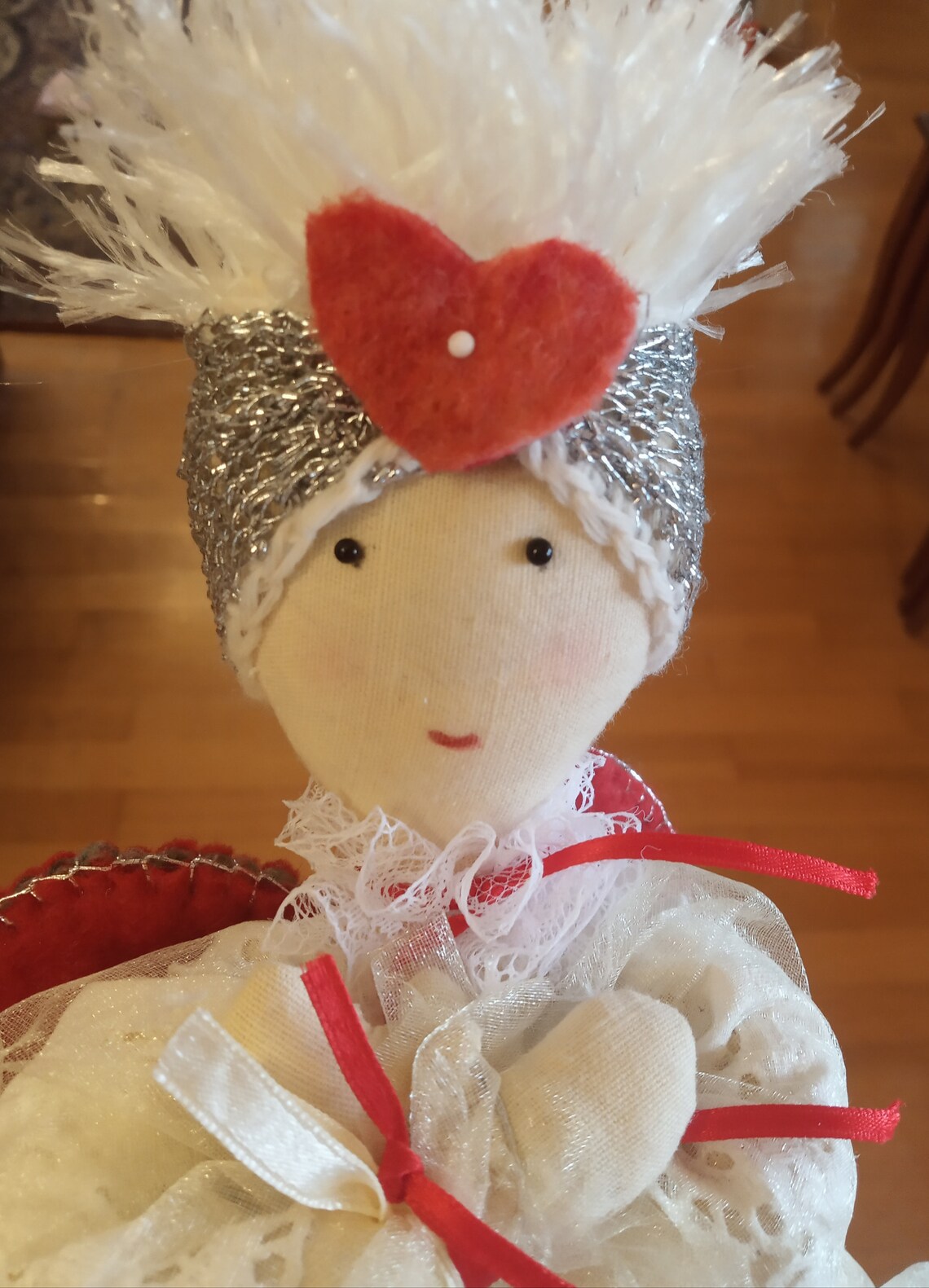 Handmade valentine doll.Textile doll of St. Valentine. Gift Etsy