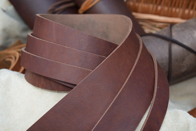 127cm LONG natural 3.5mm THICK VEG TAN BEND LEATHER STRAP COWHIDE VARIOUS WIDTHS