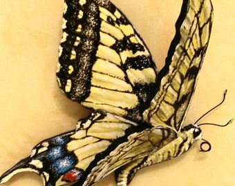 Tiger Swallowtail, arte da parete originale dipinta a mano