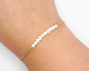 Bracelet En Argent Massif Et Perles De Culture D'eau Douce Blanches - Fait Main - Neuf #1674