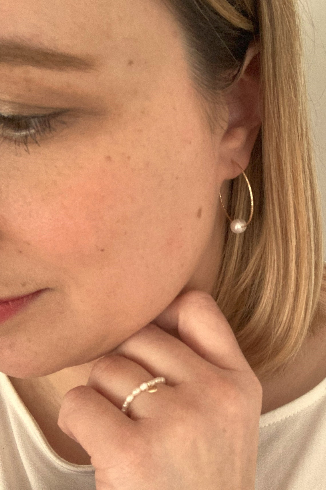 Boucles D'oreilles 14 Carats Gold Filled, Remplies D'or, Couleur Or, Neuves Sans Emballage