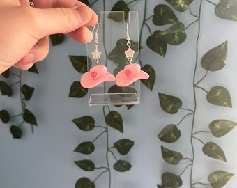 Pink Pony Cowboy Hat Earrings