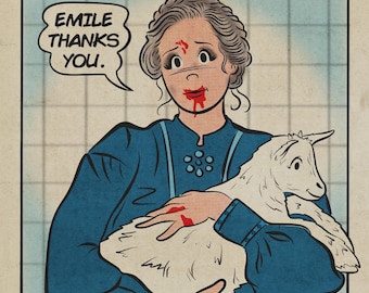 Emile Thanks You - Cartoon Strip-Style Illustration - Signed Print
