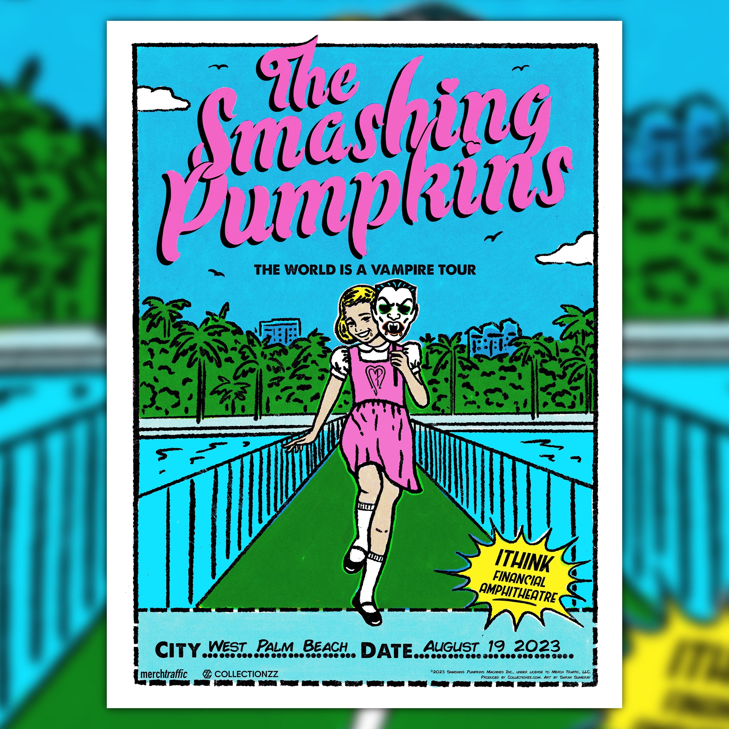 Smashing Pumpkins West Palm Beach Tour Screenprint - Signed