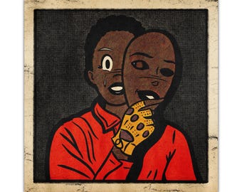 Postcard - Us - Cartoon Strip-Style Illustration