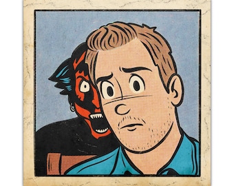 Postcard  - Horror Movie - Cartoon Strip-Style Illustration