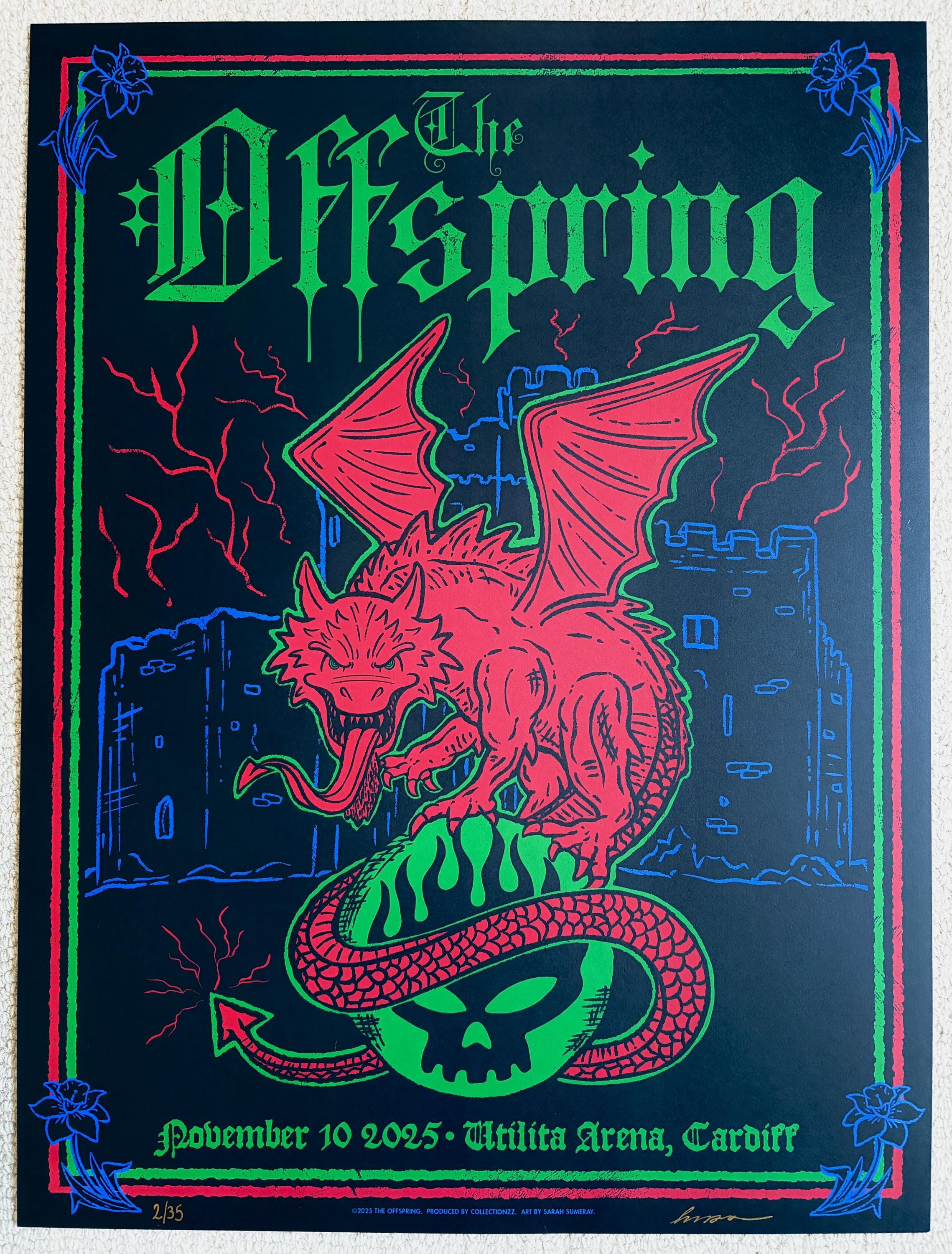 The Offspring Official Cardiff Wales Gig Poster – Signed