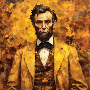 Abraham Lincoln - Printable Painting - American Collection - Digital Painting Art Print, Wall Art Digital Download