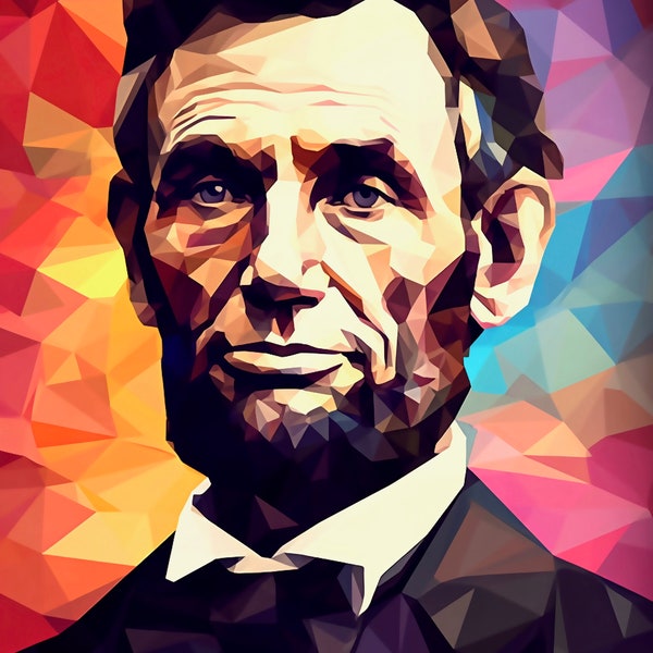 Abraham Lincoln - Printable Painting - American Collection - Digital Painting Art Print, Wall Art Digital Download