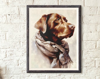 Afdrukbare Labrador Retriever Schilderij - Hondencollectie - Digitaal schilderen Art Print, Wall Art Digital Download