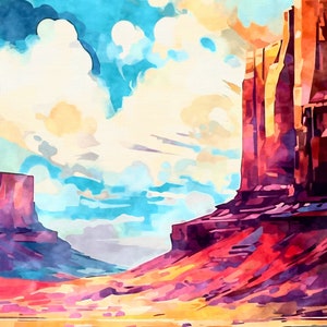 Montagnes de l&#39;Utah - Peinture imprimable - Collection de paysages - Impression numérique d&#39;art de peinture, téléchargement numérique d&#39;art de mur