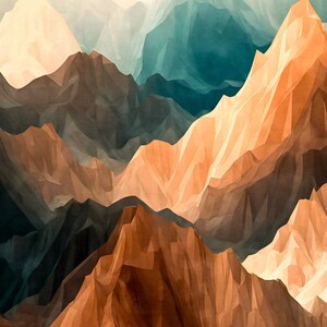 Montagnes - Peinture imprimable - Collection de paysages - Impression d&#39;art de peinture numérique, Téléchargement numérique d&#39;art mural