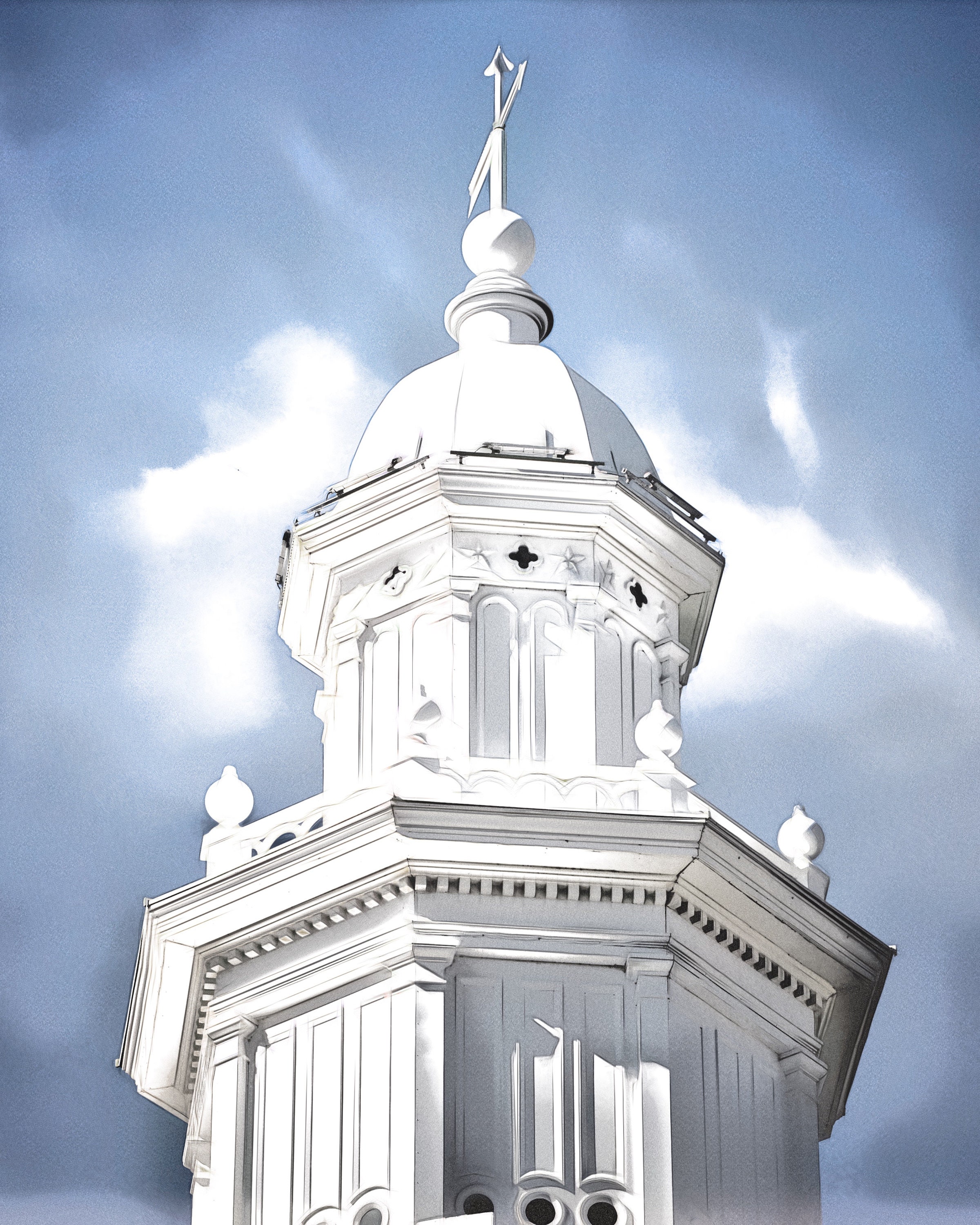 St. George Temple Instant Digital Photograph Artistic Rendering