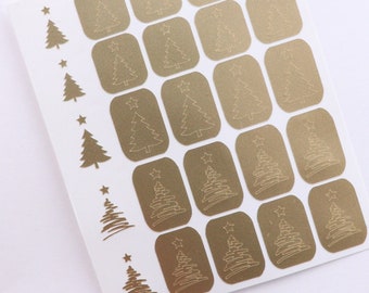 Christmas Tree Nail Decals, Christmas Nail Decals, Nail Stickers, Bold n Trendy