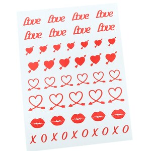 Love Decals/stickers Heart Nail Decals, Lip Nail Stickers, Nail Decals, Nail Stickers, BoldnTrendy