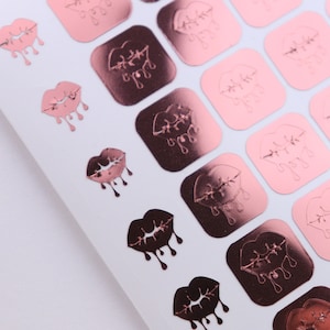 Dripping Lips Nail Decals, Dripping Lips Nail Stickers, Nail Decals, Nail Stickers,boldntrendy