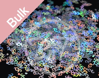 Bulk Solvent Resistant Vine Nail Art Glitter Shapes,Silver Holographic  Nail art Shapes