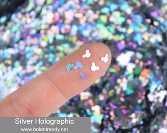 Mouse Glitter Shapes, Holographic Glitter Shapes, Bold n Trendy