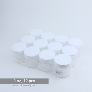 2 oz Clear Empty Plastic Jar With White Lined Cap, PET Straight Sided Jars