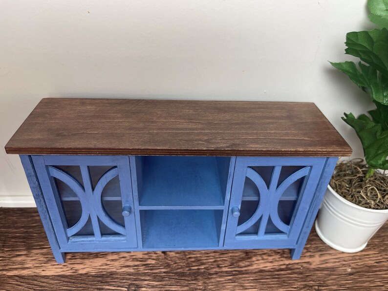 Miniature Wood Tv Stand Dollhouse Tv Stand Miniature Etsy