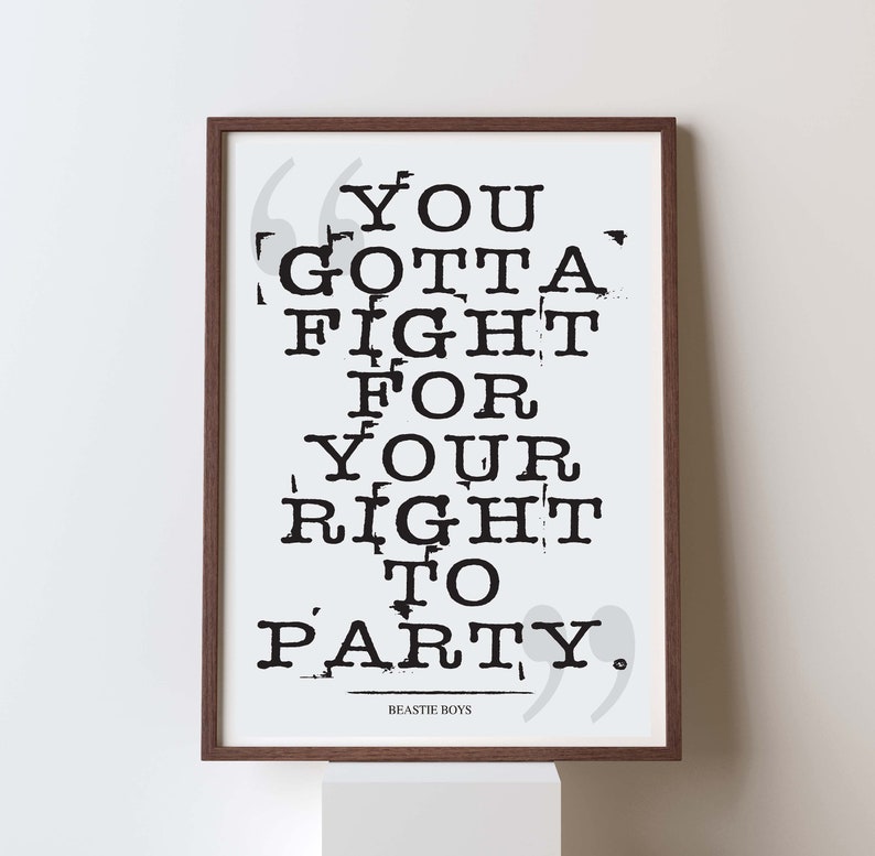 Beastie Boys song lyrics art print modern home decor | Etsy