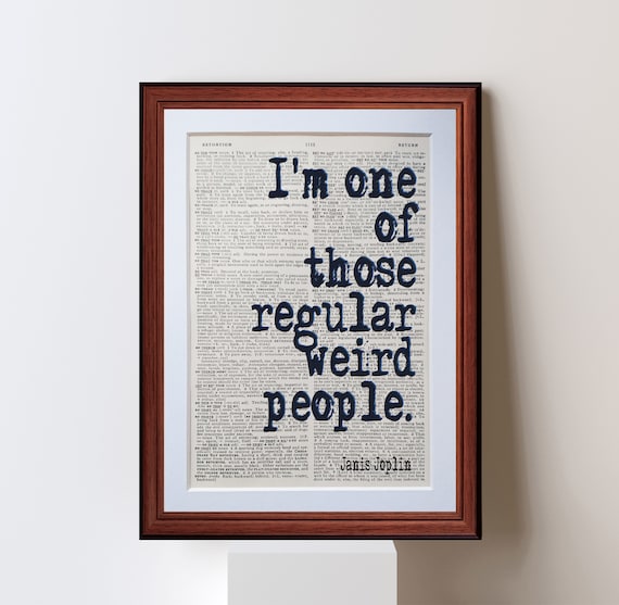 Janis Joplin Quote Poster print wall art home gift decor literary gift