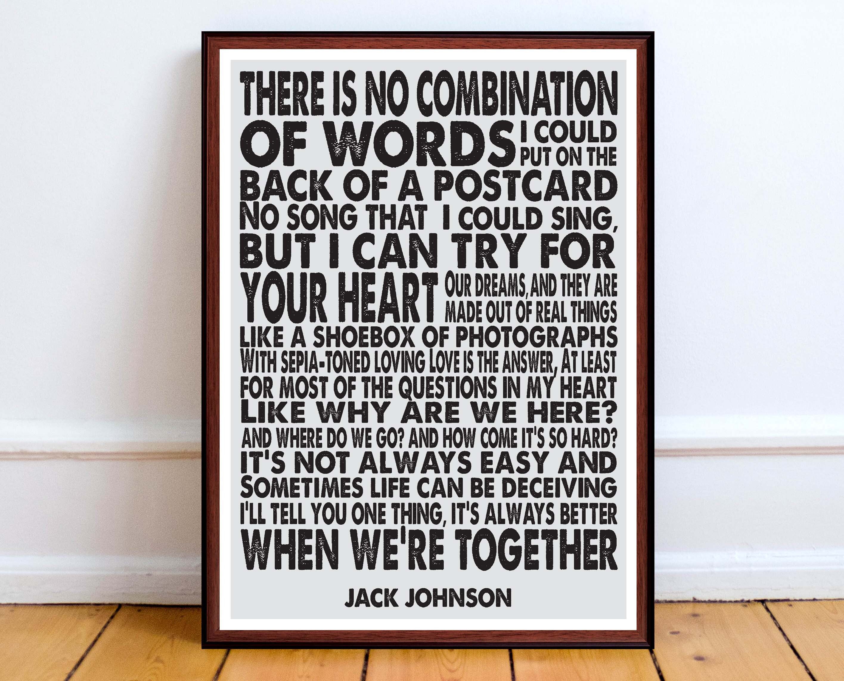 Jack Johnson Better Together Song Lyrics Art Print Etsy Jack Johnson Better Together Song Lyrics Art Print Etsy