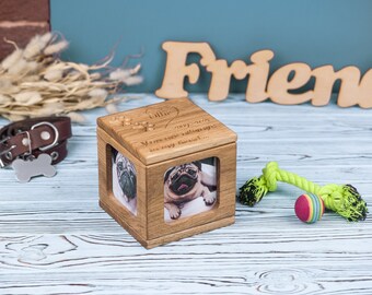 Pet urn memorial Doghouse CUBE box 64oz cremation pet urn for animals dogs cats birds rabbits keepsake urn pet memorial box engraved pet urn