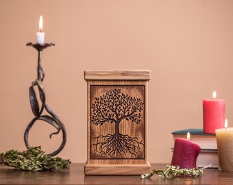 Memorial Urn for Human Ashes Cremation Urns /Memorial Urn/Memory box - Tree of Life Wooden Urns Wooden Urn