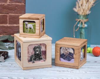 Pet urn memorial Doghouse CUBE box cremation pet urn for animals dogs cats birds rabbits keepsake urn pet memorial box engraved pet urn