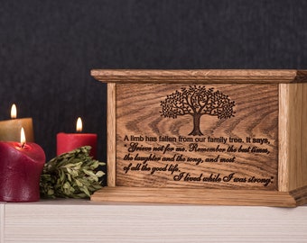 Urns for human ashes / Wooden urn /Cremation Urns for Human Ashes /Memorial Urn/Memory box Tree of Life Wooden Urns Wooden Urn