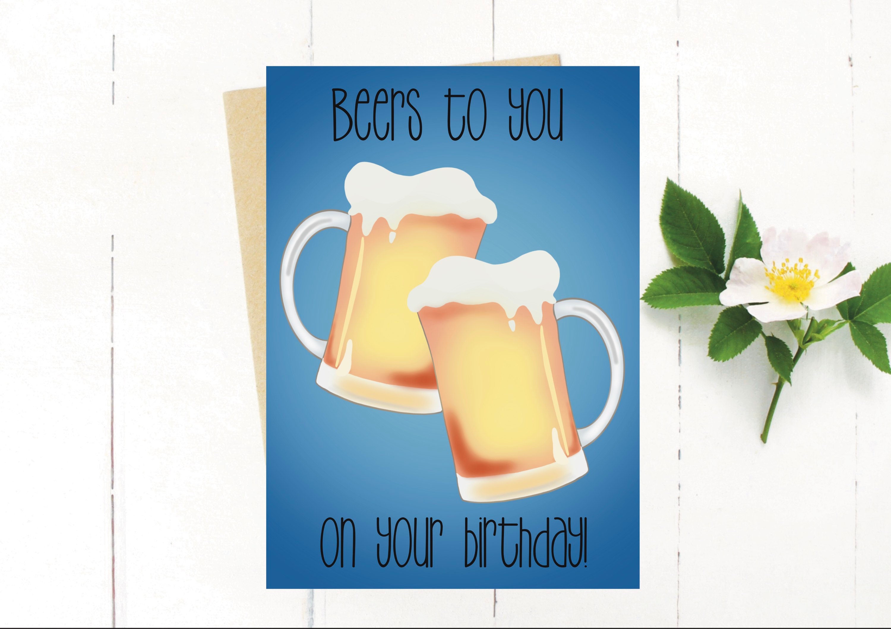 Beers to You Happy Birthday Beers Beer Birthday Card Card - Etsy UK