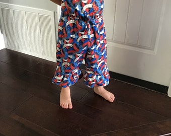 Fourth of July/summer toddler jumpsuit