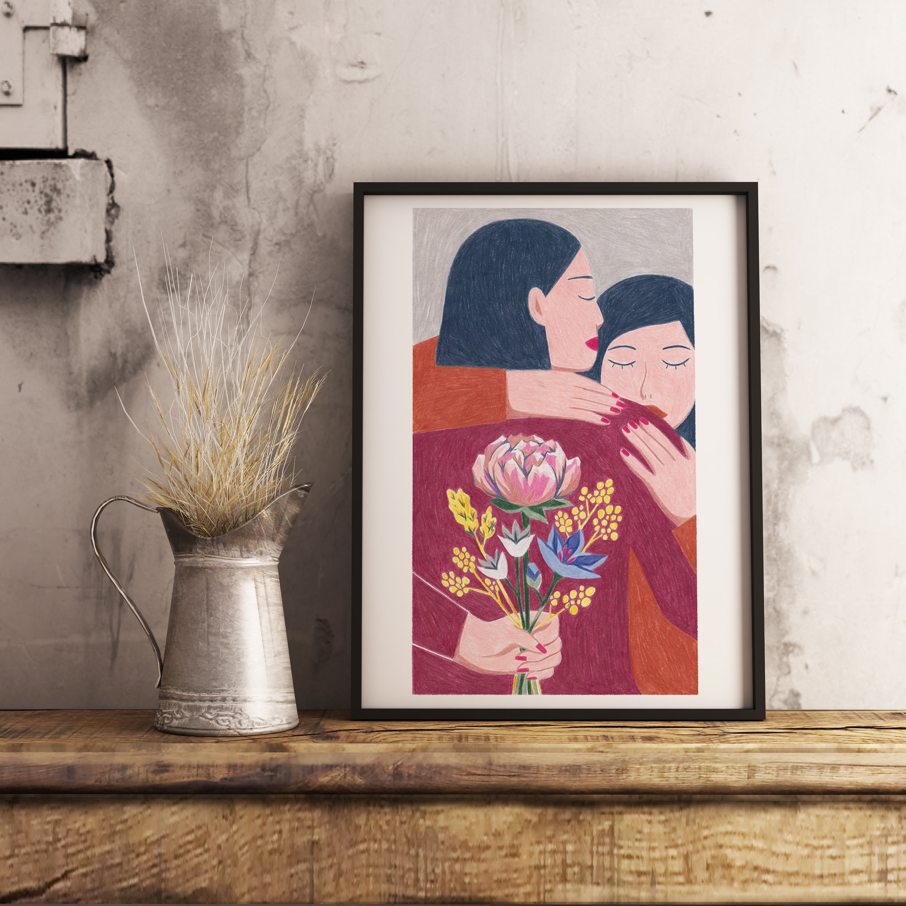 Art Print Love Flowers Flower Love Print / Decoration / Illustration ...
