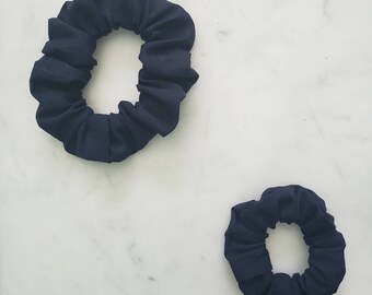 Navy Scrunchie - Adulto - Bambino - Bambino - Scrunchies abbinati - Scrupoli mamma e me - Tinta unita - Accessori per capelli - Cravatte per capelli - Regali