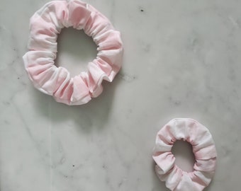 Pink and White Checkered Scrunchie - Adult - Child - Kid - Matching Scrunchies - Mommy and Me Scrunchies - Hair Accessories - Hair Ties