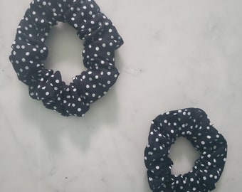 Black Polka Dot Scrunchie - Adult - Child - Kid - Matching Scrunchies - Mommy and Me Scrunchies - Hair Accessories - Hair Ties - Gifts